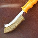Faithfull Wire Scratch Brush Brass Yellow Handle 8