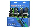 Faithfull Ratchet Tie Down 5M x 25mm BS600kg - Set of 4 1