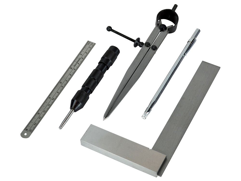 Stainless Steel Marking And Measuring Set 5 Piece