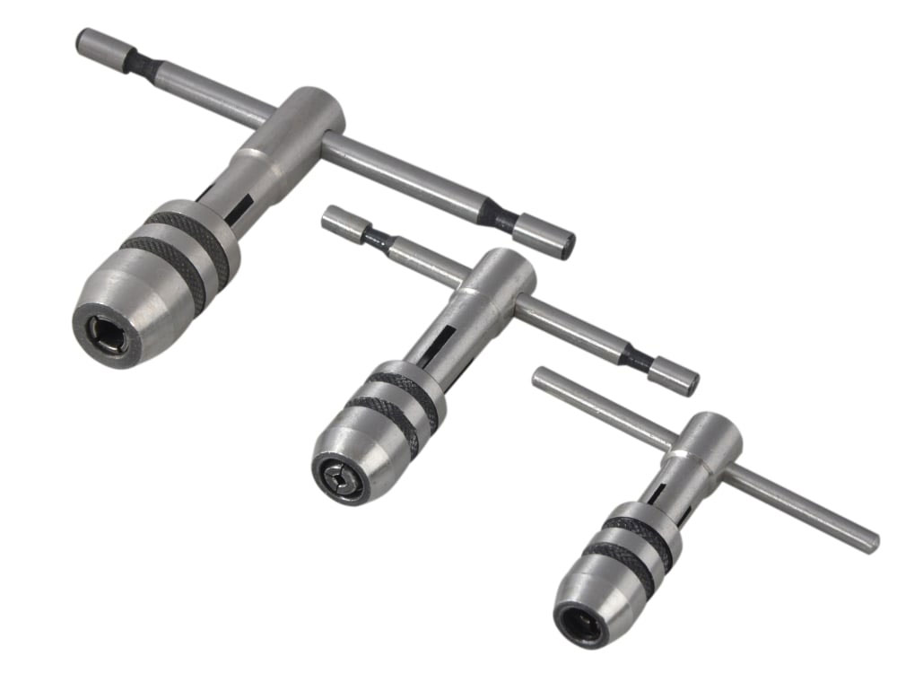 Adjustable T-Handle Tap Wrench Set M4-M8 M6-M12 3 Piece M1-M4 