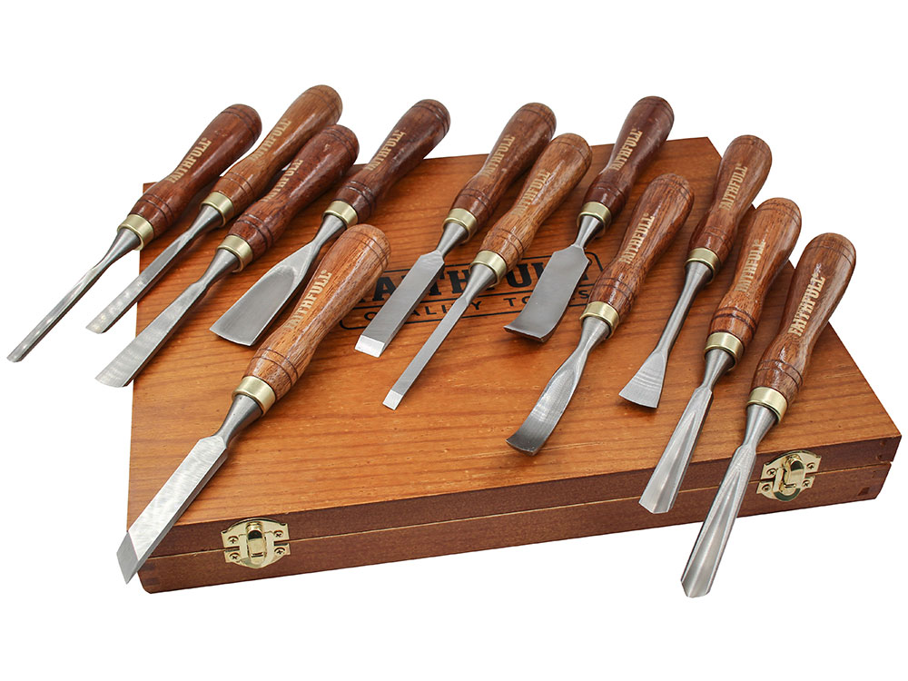 Wood Carving Chisels Set of 12 in Case